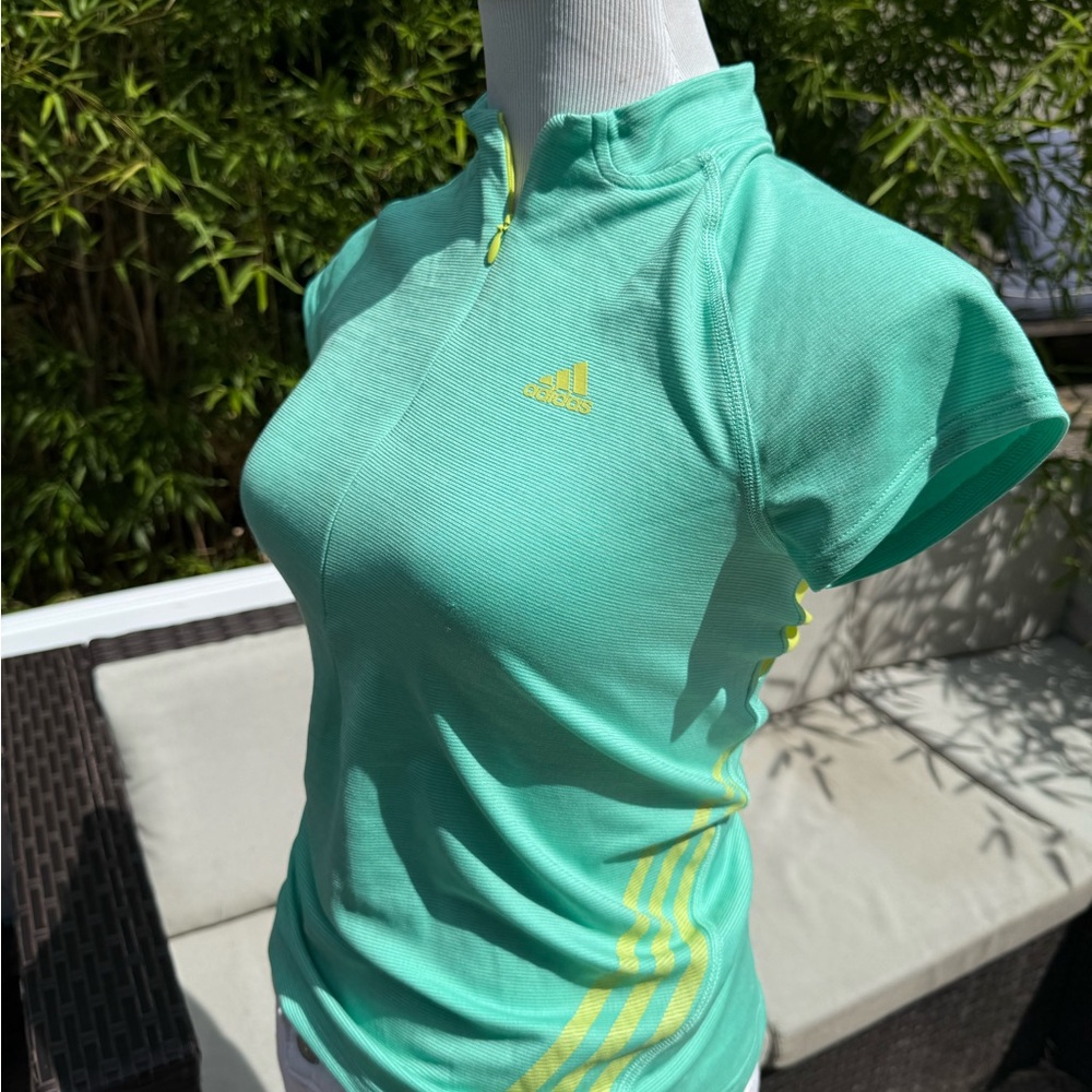 Adidas Women's *Sample* Mint Green and Yellow Active Top